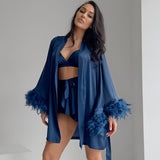 Conjunto lencería bata tres piezas