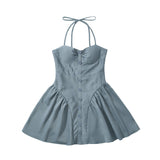 Vestido Strapless Rayas Elegante