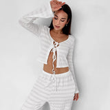 Conjunto Camisa Lazada y Pantalón Wide Leg