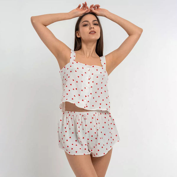 Pijama Escote Cuadrado Estampado
