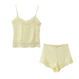 Conjunto Camisola y Shorts Encaje Negro
