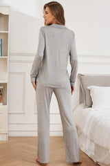 Pijama Camisero Manga Larga Liso