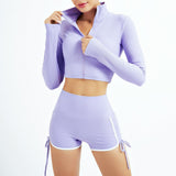 Conjunto Yoga Acanalado con Cremallera