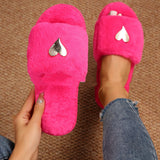 Heart charm slippers
