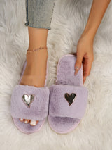 Heart charm slippers