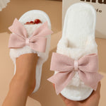 Cozy bow slippers
