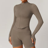 Stand collar zip jacket