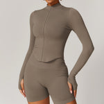 Stand collar zip jacket