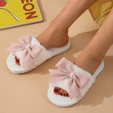 Cozy bow slippers