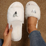 Heart charm slippers