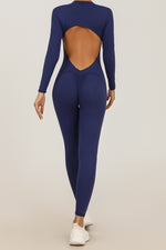 Zip long sleeve yoga jumpsuit