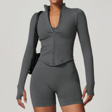 Stand collar zip jacket