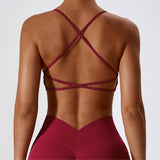 Knit cross sculpt bra
