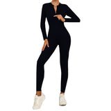 Zip long sleeve yoga jumpsuit