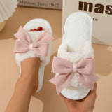 Cozy bow slippers